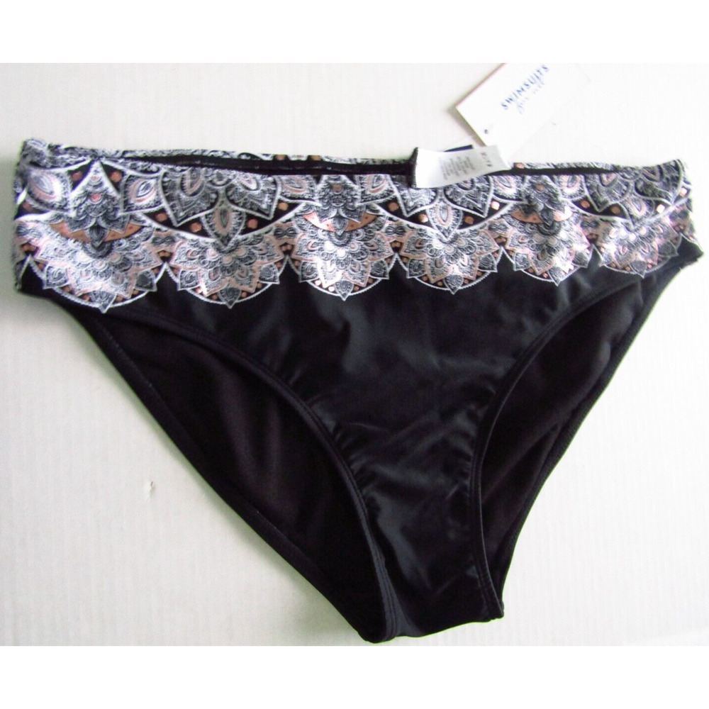 Women's Swim Bottom Size 16 Black Swimsuits For All Bikini Bottom Lined